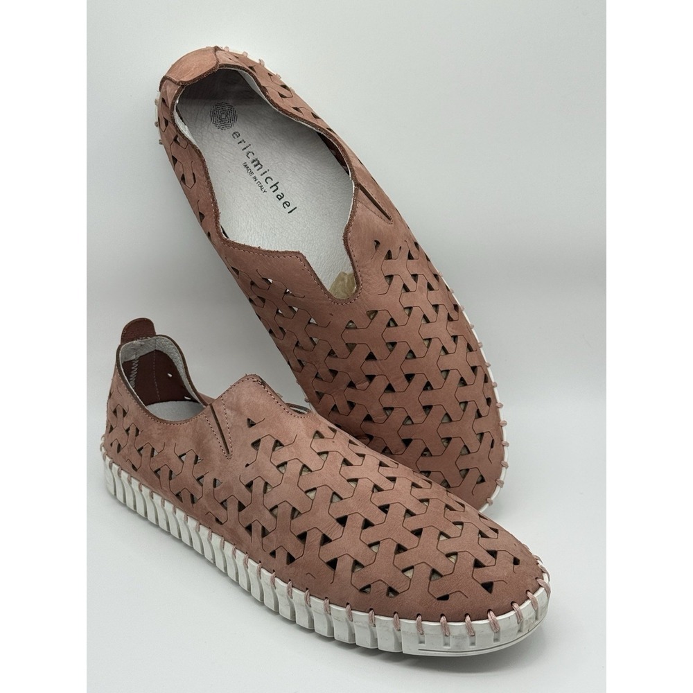ERIC MICHAEL INEZ Women's Safari Nubuck Leather slip-on Fashion Sneaker Sz 40
